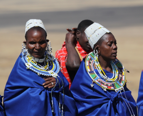 close-up of two Maasai women in Ngorongoro